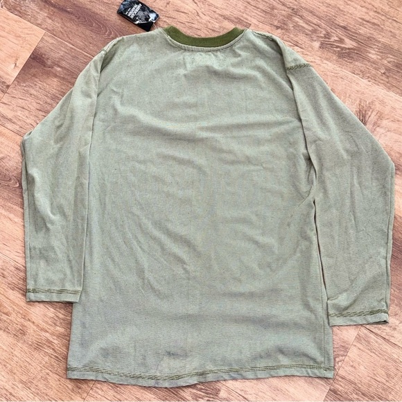 American Tradition Mens L Olive Green Striped Long Sleeve T-Shirt NWT - Picture 3 of 14